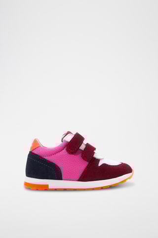 Nubuck Sneakers - Bordeauxrood en roze