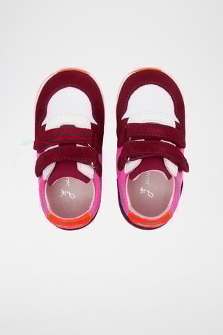 Nubuck Sneakers - Bordeauxrood en roze