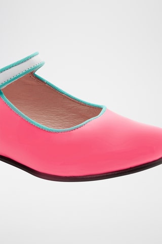 Leren Mary Janes - Roze en Zeegroen