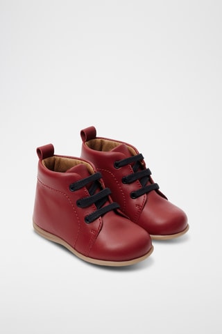 Leren Boots - Bordeauxrood en Zwart