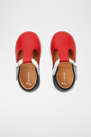 Leren Saloméschoenen - Rood en Marineblauw