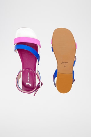 Leren Sandalen - Roze en koningsblauw