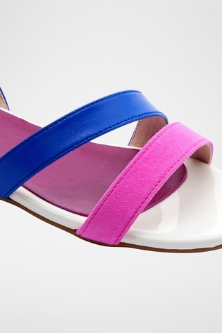 Leren Sandalen - Roze en koningsblauw