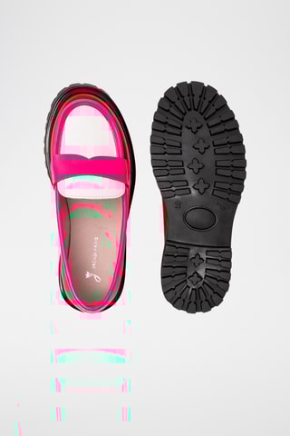 Leren Mocassins - Fuchsia en Rood 