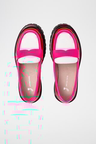 Leren Mocassins - Fuchsia en Rood 