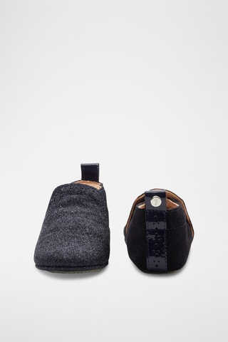 Nubuck Pantoffels - Zwart en Donkergrijs