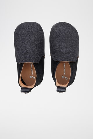 Nubuck Pantoffels - Zwart en Donkergrijs