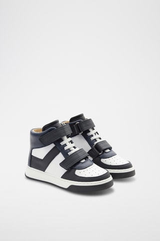 Hoge Leren Sneakers - Zwart en Wit