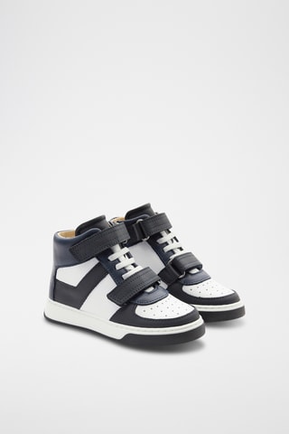 Hoge Leren Sneakers - Zwart en Wit