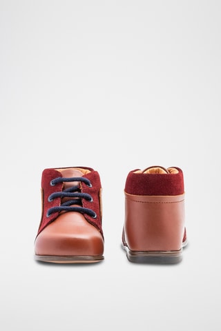 Leren Boots - Camel en bordeauxrood