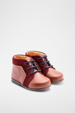 Leren Boots - Camel en bordeauxrood