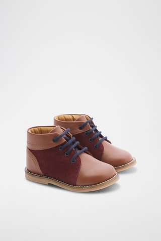 Leren Boots - Camel en bordeauxrood