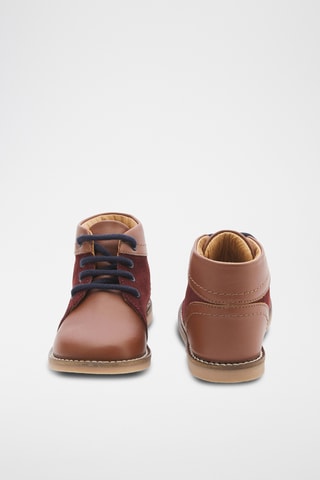 Leren Boots - Camel en bordeauxrood