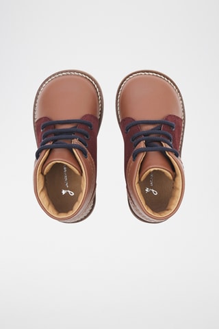 Leren Boots - Camel en bordeauxrood