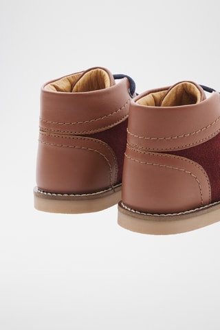 Leren Boots - Camel en bordeauxrood