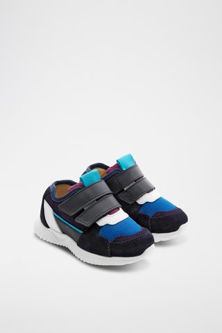 Leren Sneakers - koningsblauw en zwart