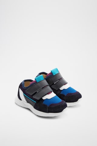 Leren Sneakers - koningsblauw en zwart