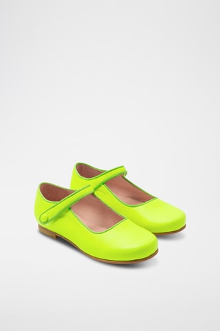 Leren Ballerina's - Limoengroen