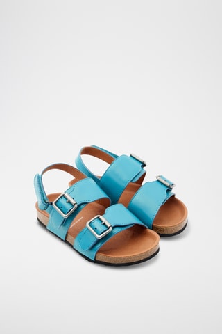 Leren Sandalen - Turquoise