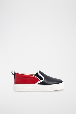 Leren Slip-ons - Zwart en rood