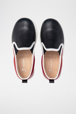 Leren Slip-ons - Zwart en rood