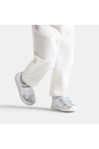 Leren Sneakers - Zilverkleurig