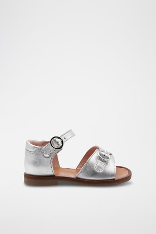 Leren Sandalen - Zilverkleurig