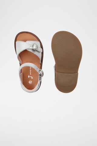 Leren Sandalen - Zilverkleurig