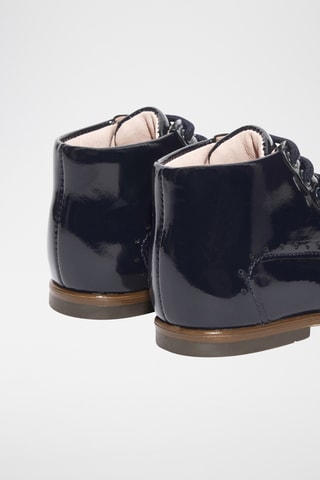 Lakleren Enkellaarzen - Nachtblauw