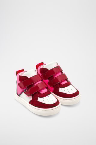 Lakleren Sneakers - Bordeauxrood en Wit