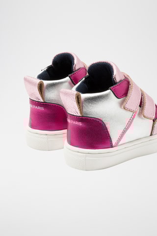Leren Sneakers - Roze en zilverkleurig