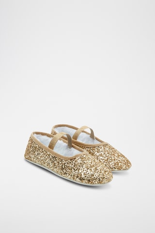 Leren Gevoerde Mary Janes - Goudkleurig