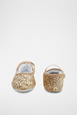 Leren Gevoerde Mary Janes - Goudkleurig