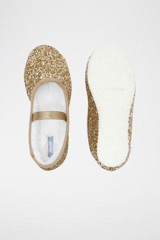 Leren Gevoerde Mary Janes - Goudkleurig