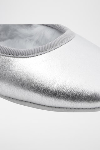 Leren Gevoerde Mary Janes - Zilverkleurig