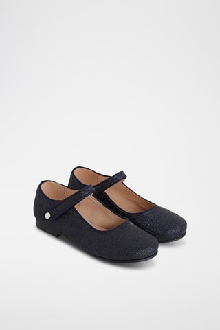 Nubuck Mary Janes - Marineblauw