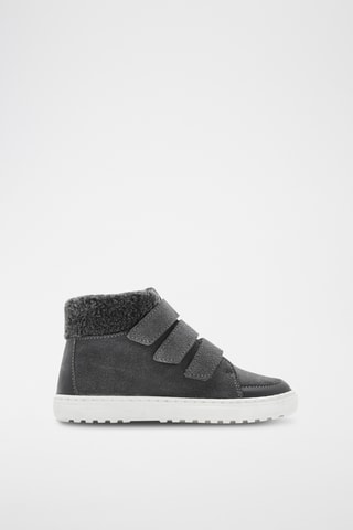 Gevoerde Leren Boots - Donkergrijs