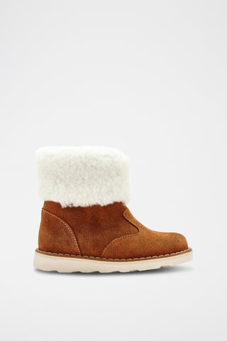 Gevoerde Nubuck en Schapenwollen Boots - Camel