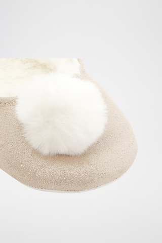 Gevoerde Leren Pantoffels - Beige