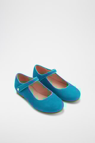 Geitennubuck Mary Janes - Turquoise