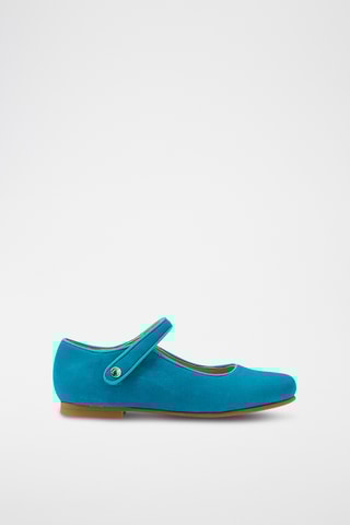 Geitennubuck Mary Janes - Turquoise