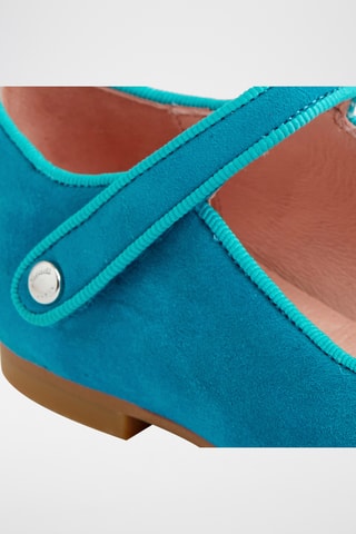 Geitennubuck Mary Janes - Turquoise