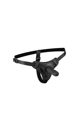 Harnais et gode Noir - 13 cm