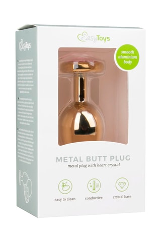 Plug anal cœur waterproof Doré - 13 cm