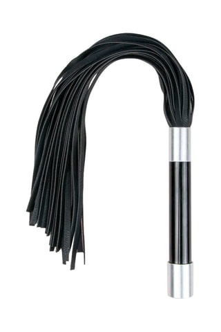 Fouet en cuir noir 48 cm