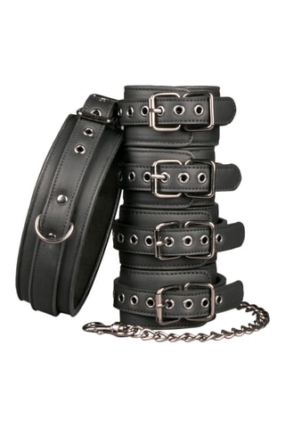 Ensemble de bondage en cuir Noir