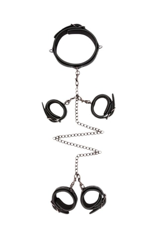 Ensemble de bondage en cuir Noir