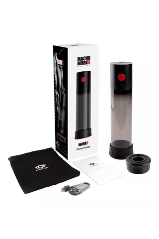 Pompe pénienne vibrante Macho Work - Transparent et noir