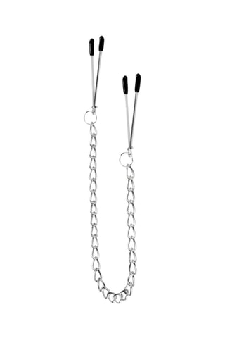 Pince-tétons avec chaîne Argenté et noir