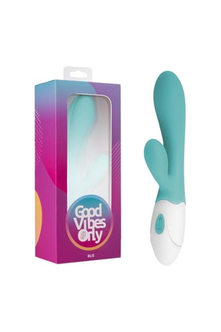 Vibromasseur waterproof Rabbit Good Vibes Only Blis - Turquoise 10,5 cm